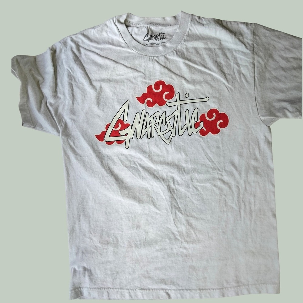 Gnarcotic Naruto Akatsuki Itachi Uchiha Graphic T-Shirt White Large Streetwear